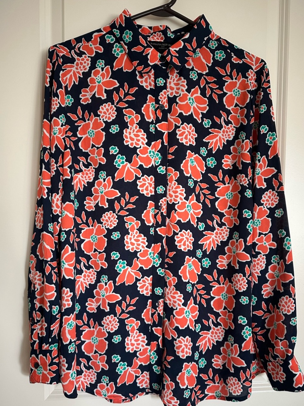 Banana Republic Red Floral Blouse